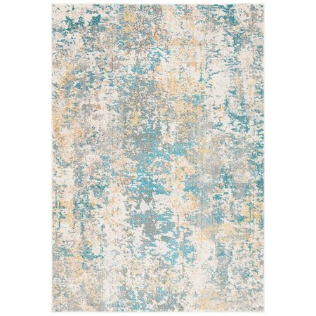 Safavieh 6 x 9 ft. Madison 400 Power Loomed Rectangle Area Rug Teal & Gold MAD453K-6